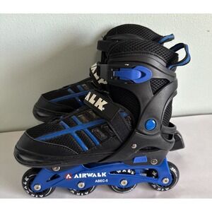 Airwalk Youth Inline Skates  Black & Blue ABEC-5 Roller Blades  Size# 5-8